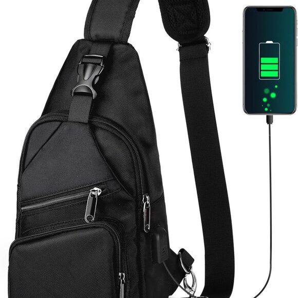 Crossbody Sling Bag Men Women, Casual Shoulder Backpack, Chest Daypack Satchel f